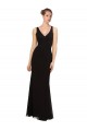 Sleeveless V-Neck Soft Chiffon Black Long Bridesmaid Gown Adelaide