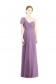 Flutter Sleeves Sweetheart Soft Chiffon Dark Lavender Long Formal Dress / Bridesmaid Dress Adelaide