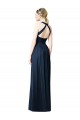Sleeveless V-Neck Chiffon Dark Navy Long Bridesmaid Dresses Adelaide