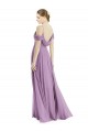 Sleeveless Spaghetti Straps Soft Chiffon Dark Lavender Long Semi Formal Evening Dress / Bridesmaid Dress Adelaide