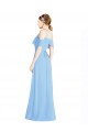 Cold Shoulder Halter Neck Soft Chiffon Periwinkle Long Formal Dress / Bridesmaid Dress Adelaide
