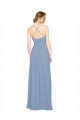Sleeveless High Neck Chiffon Dusty Blue Long Bridesmaid Dress / Evening Dress Adelaide