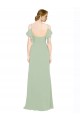 Sleeveless Sweetheart Lxue Chiffon Smoke Green Long Bridesmaid Dress Adelaide