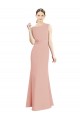 Sleeveless High Neck Soft Chiffon Bliss Pink Long Bridesmaid Dress Adelaide