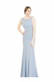 Sleeveless High Neck Soft Chiffon Light Sky Blue Long Bridesmaid Dress Adelaide