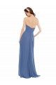 Sleeveless Strapless Soft Chiffon Windsor Blue Long Bridesmaid Dresses Adelaide