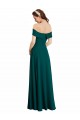 Cap Sleeves Off the Shoulder Soft Chiffon Hunter Long Bridesmaid Dress Adelaide