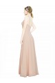 Sleeveless V-Neck Luxe Chiffon Pink Long Bridesmaid Dress / Evening Dress Adelaide