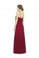 Sleeveless Halter Neck Soft Chiffon Burgundy Long Bridesmaid Dress Adelaide