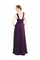 Sleeveless Halter Neck Soft Chiffon Grape Long Bridesmaid Dress Adelaide