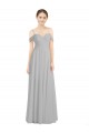 Sleeveless Sweetheart Lxue Chiffon Silver Long Bridesmaid Dress Adelaide