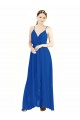 Sleeveless V-Neck Luxe Chiffon Royal Blue Long Bridesmaid Dress Adelaide