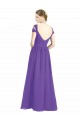 Cap Sleeves Sweetheart Soft Chiffon Purple Long Bridesmaid Dress Adelaide