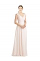 Sleeveless Sweetheart Soft Chiffon & Lace Cream Pink Long Bridesmaid Dress Adelaide
