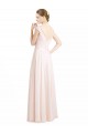 Sleeveless Sweetheart Soft Chiffon & Lace Cream Pink Long Bridesmaid Dress Adelaide
