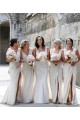 Sleeveless V-Neck Soft Chiffon Champagne Long Bridesmaid Dress Adelaide