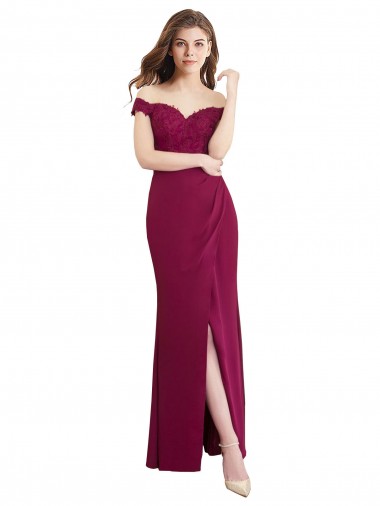 Sleeveless High Neck Soft Chiffon & Lace Long Bridesmaid Dress / Formal Dress Adelaide