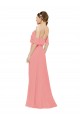 Sleeveless Off the Shoulder Soft Chiffon Watermelon Long Bridesmaid Dress Adelaide
