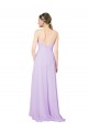 Sleeveless V-Neck Soft Chiffon Lilac Long High Low Bridesmaid Dress Adelaide