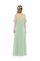Sleeveless Off the Shoulder Soft Chiffon Sage Long Bridesmaid Dress Adelaide