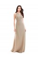 Sleeveless High Neck Soft Chiffon Champagne Long Bridesmaid Dress Adelaide
