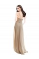 Sleeveless High Neck Soft Chiffon Champagne Long Bridesmaid Dress Adelaide