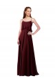 Sleeveless Spaghetti Straps Chiffon Burgundy Gold Long Bridesmaid Gowns Adelaide
