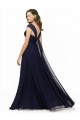 Sleeveless Sweetheart Chiffon Dark Navy Long Bridesmaid Gowns Adelaide