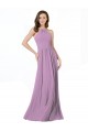 Sleeveless Halter Neck Soft Chiffon Dark Lavender Long Bridesmaid Dress Adelaide