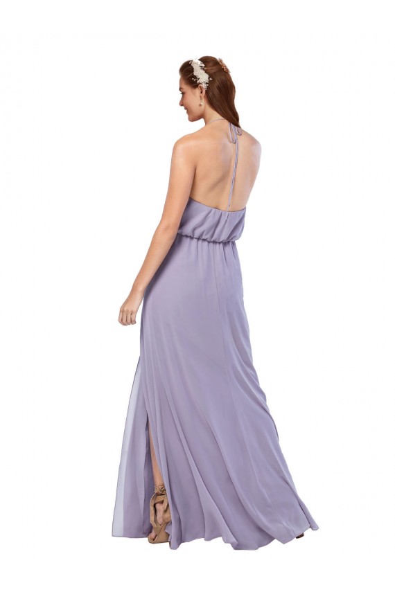 Sleeveless Halter Neck Chiffon Dark Navy Long Bridesmaid Dress / Evening Dress Adelaide