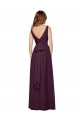 Sleeveless V-Neck Chiffon Grape Long Evening Gowns / Bridesmaid Dresses Adelaide
