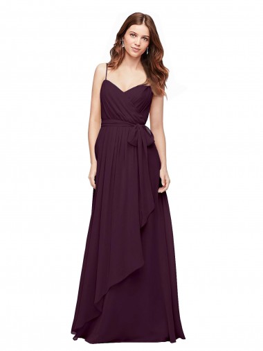 Sleeveless V-Neck Soft Chiffon Grape Long Bridesmaid Dress / Formal Dress Adelaide