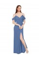 Sleeveless Sweetheart Soft Chiffon Windsor Blue A-Line Long Bridesmaid Dress Adelaide