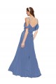 Sleeveless Sweetheart Soft Chiffon Windsor Blue A-Line Long Bridesmaid Dress Adelaide