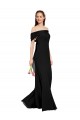 Sleeveless Off the Shoulder Soft Chiffon Black Long Prom Dress / Bridesmaid Dress Adelaide