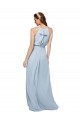Sleeveless High Neck Soft Chiffon Royal Blue A-Line Long Bridesmaid Dress Adelaide