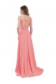 Sleeveless Halter Neck Chiffon Watermelon Long Bridesmaid Dress / Evening Dress Adelaide