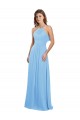 Sleeveless Halter Neck Chiffon Periwinkle Long Bridesmaid Dress / Evening Dress Adelaide