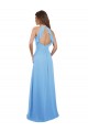 Sleeveless Halter Neck Chiffon Periwinkle Long Bridesmaid Dress / Evening Dress Adelaide