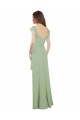 Cap Sleeves Sweetheart Soft Chiffon Smoke Green Long Bridesmaid Dress / Formal Dress Adelaide