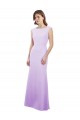 Cap Sleeves Round Neck Soft Chiffon Lilac Long Bridesmaid Dress Adelaide