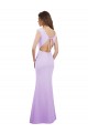 Cap Sleeves Round Neck Soft Chiffon Lilac Long Bridesmaid Dress Adelaide