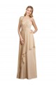 Sleeveless Sweetheart Soft Chiffon Champagne Long Bridesmaid Dress Adelaide