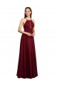 Sleeveless Halter Neck Chiffon Burgundy Long Bridesmaid Dress / Evening Dress Adelaide