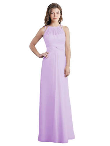 Sleeveless Sweetheart Soft Chiffon Lilac Long Bridesmaid Dress / Formal Dress Adelaide
