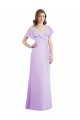 Cold Shoulder V-Neck Soft Chiffon Lilac Long Bridesmaid Dresses Adelaide