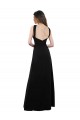 Sleeveless Halter Neck Soft Chiffon Black A-Line Long Bridesmaid Dress Adelaide