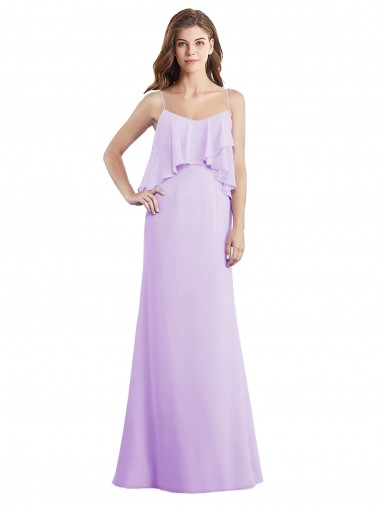 Sleeveless Scoop Neck Chiffon Lilac Long Bridesmaid Dress / Evening Dress Adelaide