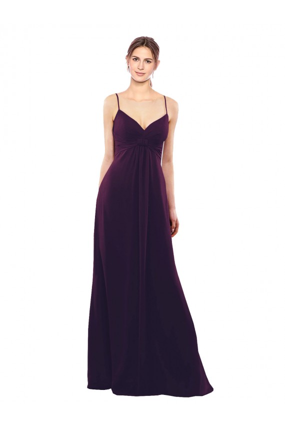 Sleeveless Sweetheart Soft Chiffon Grape Long Formal Dress / Bridesmaid Dress Adelaide