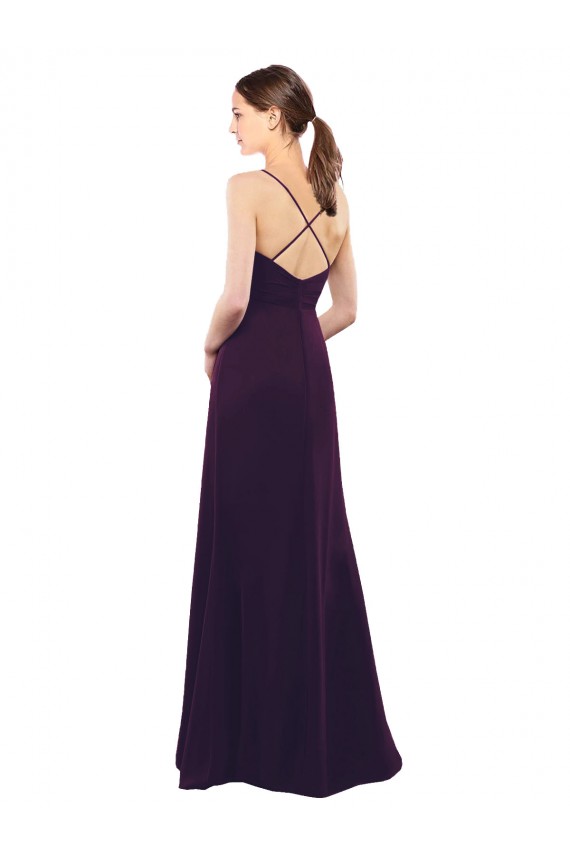 Sleeveless Sweetheart Soft Chiffon Grape Long Formal Dress / Bridesmaid Dress Adelaide